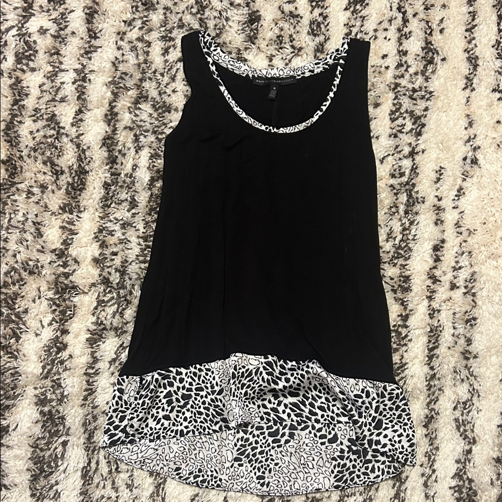 White House Black Market Black and White Animal Print Dress